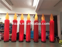 Bougie gonflable de taille personnalisée avec lumière LED Bougie rouge gonflable pour la décoration de fête en plein air