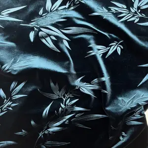 Burn out Imitation Acetic acid fabric Polyester Spandex Stretch Ks Korean Shiny Silk Velvet For Middle East Abaya