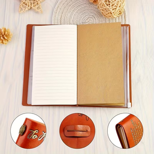 Cuaderno de Viaje A6 Personalizado Premium con <span class=keywords><strong>Cubierta</strong></span> de Cuero Grabada, <span class=keywords><strong>70</strong></span> Hojas, Diario Vintage - Product Image 3