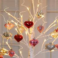 Lámpara LED con Forma de Árbol de Corazones, Luz Blanca Cálida, Romántica, Centro de Mesa para Interiores, IP44 Impermeable, Ramas de Plástico, para Bodas, San Valentín, Navidad