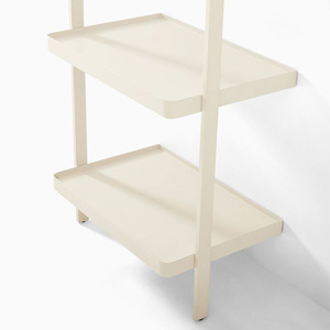 Étagère murale industrielle blanche à 5 niveaux pour tuyaux Étagères flottantes en métal rustique Meubles de salon Steampunk - Product Image 2