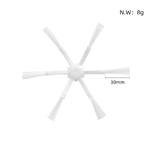 Remplacement de brosse latérale blanche à 6 bras adapté aux accessoires Xiaomi Mijia 1C 2C 1T <span class=keywords><strong>Dreame</strong></span> D9 F9 L10 Pro L10 <span class=keywords><strong>plus</strong></span> <span class=keywords><strong>Z10</strong></span> Pro - Product Image 2