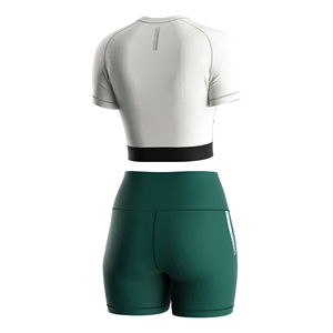 Conjunto Deportivo para Mujer, Top Corto y Pantalones Cortos Ajustados, Súper Suaves, Transpirables y Elásticos para Entrenamiento de Maratón - Product Image 2