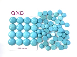 Alta <span class=keywords><strong>pietra</strong></span> turchese lucido <span class=keywords><strong>Howlite</strong></span> cabochon rotondi perline pietre preziose gioielli fai da te per anello - Product Image 4