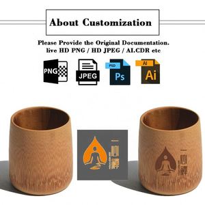 XDH373 Tazas de Bambú 100% Naturales Personalizadas con Logotipo, Ecológicas, Hechas a Mano, Reutilizables, para Bebidas, Regalo Promocional - Product Image 2