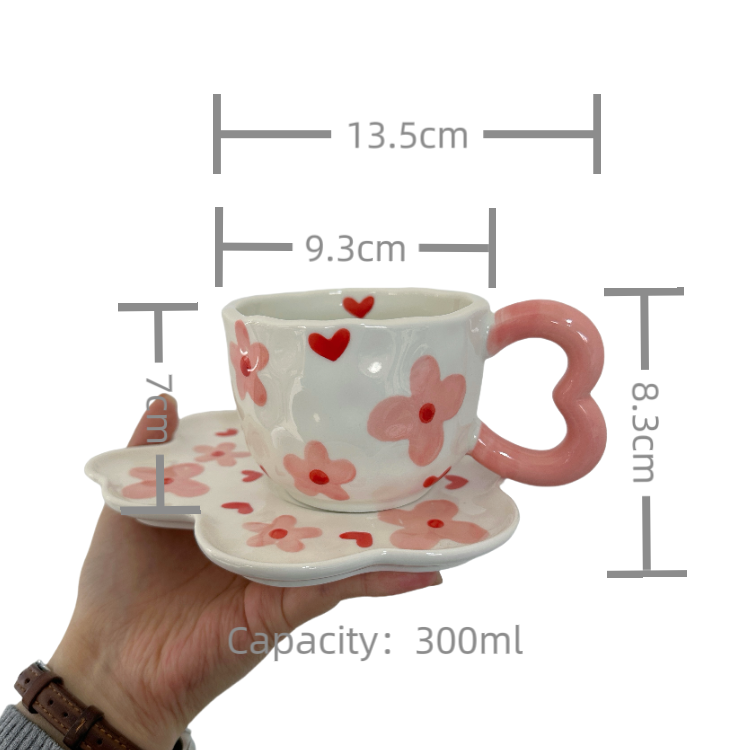 Coupe fleur rose 300ml plat 17cm