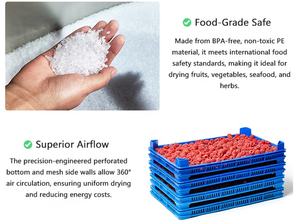 <span class=keywords><strong>Plateau</strong></span> <span class=keywords><strong>de</strong></span> séchage professionnel empilable en plastique pour fruits, légumes, fruits <span class=keywords><strong>de</strong></span> <span class=keywords><strong>mer</strong></span> – Vente en gros et commandes personnalisées - Product Image 6