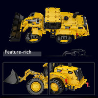 MOULD KING 17084 Kits de construcción técnica Motorizado 972M Cargador de ruedas Juguetes para niños Camión Ladrillos