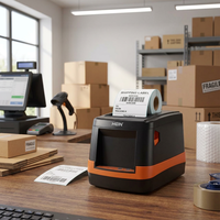 Impresora de Etiquetas Térmicas de 80 mm, Impresora de Recibos POS de 3 Pulgadas, Impresora de Códigos de Barras y Envíos 2 en 1, USB de Escritorio