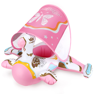 Flotador de Natación para Niños Swimbobo Cool Pink Plane, Anillo de Natación Inflable de PVC, Asiento de Seguridad para Niños con Toldo - Product Image 5