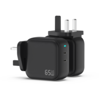 Charger USB GaN 65W Colokan EU/UK, Pengisi Daya Dinding Quick Charge PD QC3.0 Pengisian Cepat untuk iPhone, Samsung, Laptop, Tablet, OVP, OTP