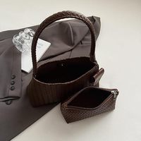 Sac Hobo Tissé pour Femme en Similicuir, Sac à Bandoulière Tendance, Sac Fourre-tout Souple à Fermeture Boutonnée pour le Travail et les Voyages