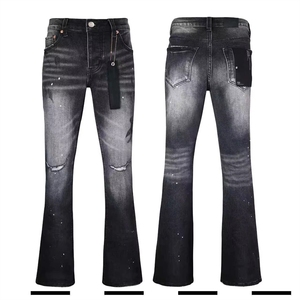 Jeans Streetwear con Logo Ricamato Personalizzato, Pantaloni Retro Skinny a Zampa, Vestibilità Slim per Uomo - Product Image 5