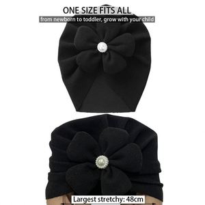 Gorro de Terciopelo Elástico para Bebé Niña, Turbante con Flores, Gorro Suave y Lindo para Recién Nacidos, Bebés y Niños Pequeños - Product Image 4