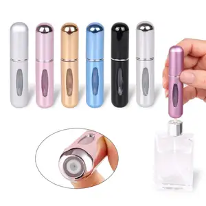 Refillable Small Empty 5 ml 8ml 10ml Fine Mist Portable Glass Spray Pump Atomizer Travel 5ml Mini Perfume Bottle With Lid