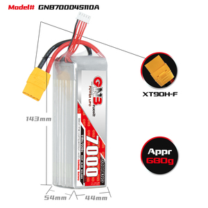 สำหรับ GNB 7000mAh 4S 14.8V 110C XT90 RC LiPo แบตเตอรี่ FPV เครื่องบินขนาดใหญ่เฮลิคอปเตอร์ 300 รอบ LiCoO2 - Product Image 3