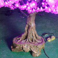 Arbre led à projection Unique de 5m, feuille de ginkgo rvb