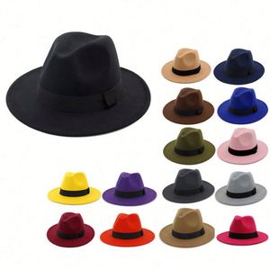 Sombrero Fedora Clásico Retro Vintage al por Mayor para Mujer, con Sensación de Lana, Estampado, para Fiestas, Deportes al Aire Libre, de Ala Ancha - Product Image 1