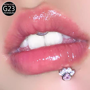 Piercing en Titane Zircon <span class=keywords><strong>Patte</strong></span> de Chat, Clou d'oreille, Labret à filetage interne, Anneau de lèvre, Bijoux de piercing corporel, Cadeau pour <span class=keywords><strong>la</strong></span> Saint-Valentin - Product Image 3