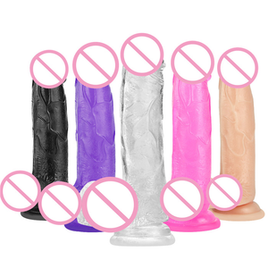 Frauen Spielzeug Kristall Starke Saugnapf Realistische Erwachsene Spielzeug Stand Transparente Kristall Schub Dildos für Frauen - Product Image 1