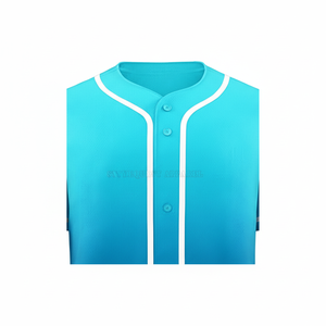 เสื้อเบสบอลของผู้ชายเข้ารูปแบบแห้งเร็วเสื้อกีฬาระบายอากาศได้ดีสีพื้น - Product Image 1