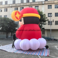 Gonflable géant du Dieu de la Richesse avec lumière LED, gonflable publicitaire personnalisé pour événements festifs, dessin animé pour le Festival du Printemps
