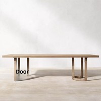 Table d'extérieur nordique pour cour et jardin, en teck massif, anti-corrosion, imperméable et résistant aux UV, fabriquée en Chine