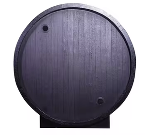 Nouveau style de sauna sec en bois de cèdre rouge imperméable, sauna rond en forme de tonneau à infrarouge lointain pour cour extérieure, pour 4 personnes - Product Image 3