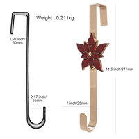 Support de Couronne de Noël en Métal Personnalisable avec Icônes Florales, Écologique et de Luxe, à Accrocher au-dessus de la Porte