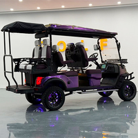 Voiturette de golf électrique 6 places, batterie lithium 72V, buggy de golf de luxe personnalisé pour hôtel, club, certifié CE