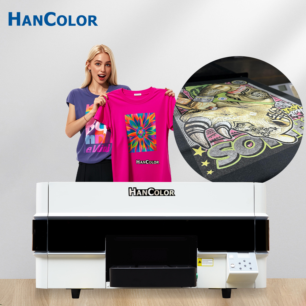DTG Printer HC-A3 - Compact A3 DTG printer for direct cotton t-shirt printing with Epson DX5 printhead