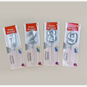 Grandes bougies d'<span class=keywords><strong>anniversaire</strong></span> en forme de chiffres 3D scintillants 0-9 pour gâteaux d'<span class=keywords><strong>anniversaire</strong></span>, bougies numériques bleues - Product Image 4