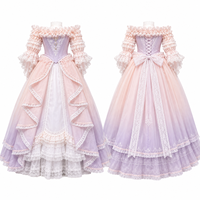 Robe de poupée Rococo sur mesure à l'échelle 1/4 1/6, style cour, avec dentelle dégradée, tenue de poupée de luxe, robe de bal pour poupée, vêtements de poupée
