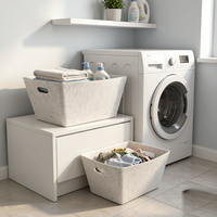 Ensemble de paniers de rangement en feutre pour buanderie, étagère utilitaire, organisateur de couvertures et serviettes, en matériau recyclé, pour l'organisation de la maison