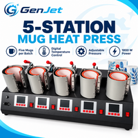 Mesin Press Mug 5 Stasiun 1800 W untuk Pencetakan Transfer Sublimasi pada Mug Kopi Kustom dan Produksi Hadiah Pribadi