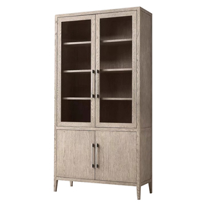 Bibliothèque américaine en bois massif, armoire latérale rétro française, <span class=keywords><strong>casier</strong></span> de salon, finition vieillie, personnalisation simple et double. - Product Image 1