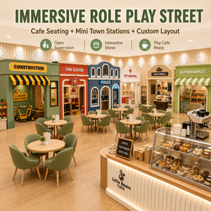 Aire de jeu de rôle pour enfants et parents, équipement de jeu d'imitation avec mini-ville interactive - Product Image 2