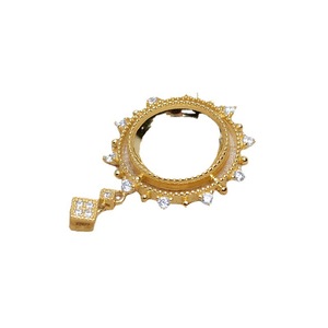 Pendentif tournesol en argent S925, perle de marbre de 13,2 mm, composants et trouvailles de bijoux DIY, plateau vide semi-fini 5302 - Product Image 5