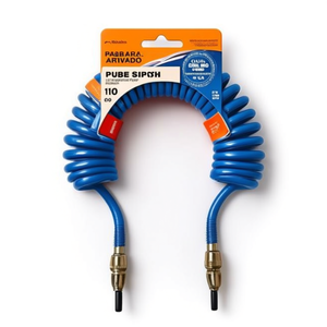 Manguera de aire en espiral Ttake Pulse de 10 pies, de poliuretano azul, para herramientas de aire comprimido - Product Image 2