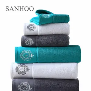 SANHOO Custom Bamboo Bath Towel Quality Cotton 16S Terry Towel Turkish Body Cloth 50*80CM Towels Set