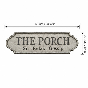 Letrero Metálico Vintage de Estilo Rústico y Divertido con la frase 'The Porch Sit Relax Gossip', para Porche, Patio de Casa de Campo, Arte de Pared - Product Image 4