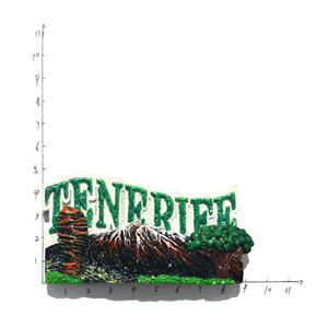 Aimant de réfrigérateur personnalisé en relief peint à la main, souvenir d'<span class=keywords><strong>Espagne</strong></span> en 3D, logo personnalisé, écologique, aimant de Tenerife - Product Image 2