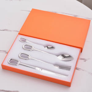 Dinner Service <b>Ware</b> <b>Set</b> 304 Stainless Steel Cutlery <b>Set</b> Hanging Hole Series 4-pcs <b>Set</b> - Product Image 2