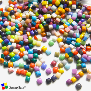 กระจกขนาดเล็ก5.8มม. ทันสมัยรีไซเคิลรูปทรงสี่เหลี่ยมเล็กๆแบบผสมสีโมเสค tesserae ศิลปะหลวมอุปกรณ์งานฝีมือสำหรับงานอดิเรก - Product Image 1