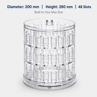 Organisateur de rouges à lèvres en acrylique Calic, boîte transparente rotative à 48 compartiments, support tour pour cosmétiques, taille personnalisée, vente en gros OEM
