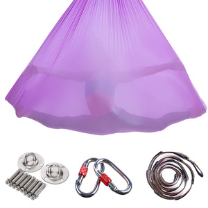 Kit de balançoire de <span class=keywords><strong>yoga</strong></span> <span class=keywords><strong>aérien</strong></span> ultra-résistant anti-gravité, hamac de <span class=keywords><strong>yoga</strong></span> <span class=keywords><strong>aérien</strong></span> en tissu nylon premium, écologique, pour amincissement corporel, 5x2.8M de hauteur - Product Image 5