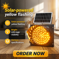 Vente Flash : Gyrophare Solaire Ambré Haute Luminosité à LED Clignotant pour la Sécurité des Intersections Routières