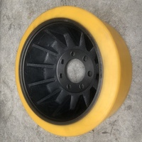 Roue de traction/entraînement en polyuréthane à longue durée de vie, 343x114-80 mm, 7 trous, utilisée sur les chariots élévateurs Jungheinrich, numéro de pièce. 50030509