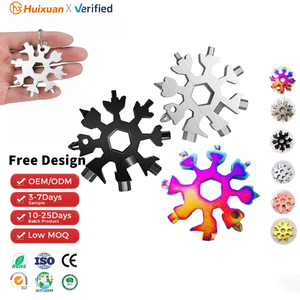 Mini Herramienta Multiusos 18 en 1 con Diseño de Copo de Nieve, <span class=keywords><strong>Llave</strong></span> Torx Metálica, Destornillador, Abridor de Botellas con Trinquete, Ajustable, Portátil, Herramientas de Bricolaje - Product Image 1