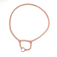 Collier pour chien en acier inoxydable plaqué or rose, personnalisable et réglable, type martingale, en forme de serpent